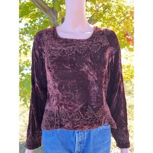 Vintage Raaga crushed velvet Brown Top
